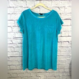 Lands’‎ End Terry Cloth Cover-Up Dress – XL/P (18) – Turquoise Blue